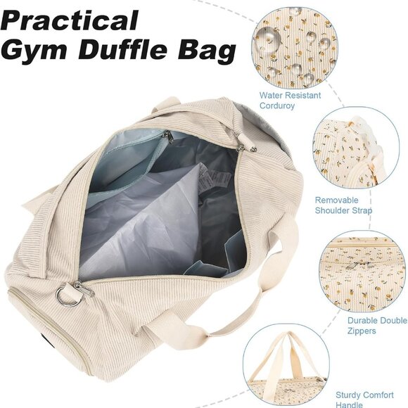 for Gym Sports Women Girls Workout Travel Bag Weekender with Shoe Compartment an - Picture 8 of 9